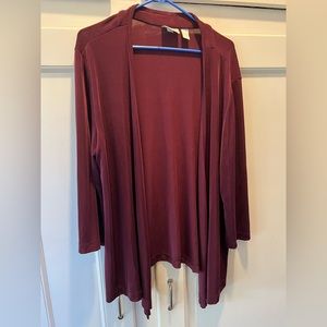 Chicos traveler over shirt. Burgundy, great shape, barely worn
